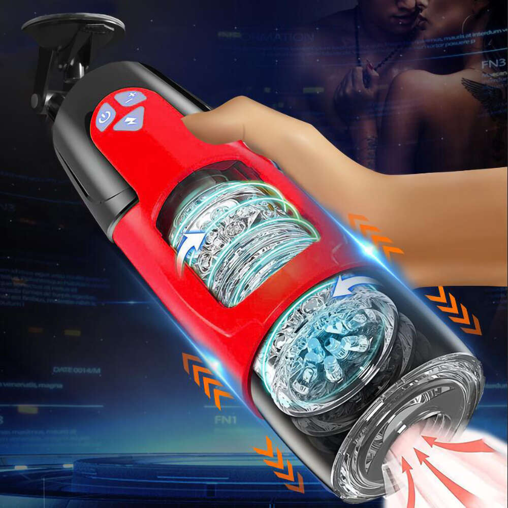 Sex Toy Sucking Telescopic Rotating Male Masturbator Cup For Men penis pump Real Vaginal Suction Pocket Blowjob Vibrator