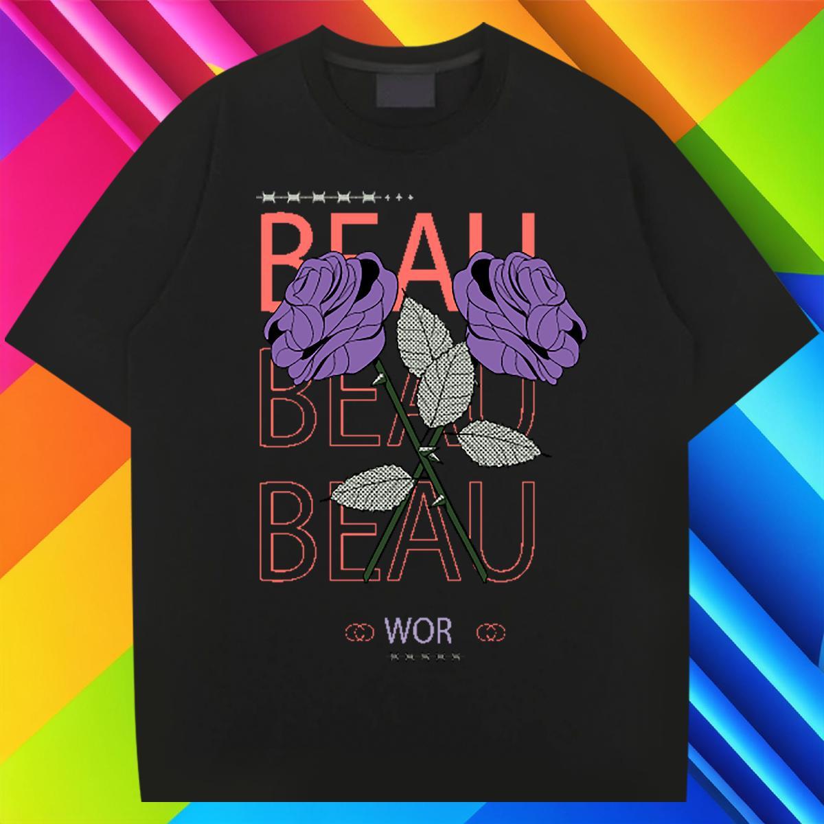 Free Shipping Couples T Shirts 100% Cotton 230g Daily Outfit ROSE DIY Logo Oversized Breathable Short Sleeve Classic T-Shirts Tees