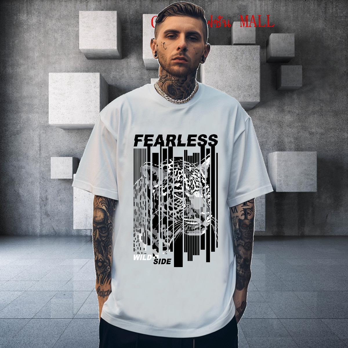 Loose Fit Mens Tshirts 230g 100% Cotton Home Outdoor leopard,letter,line DIY Breathable Short Sleeve 2024 New T Shirts Men Clothes