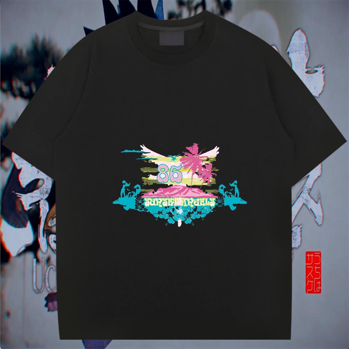 TOP Quality Men Tshirts 230g Cotton Summer Casual tree Floral Print Breathable Short Sleeve Custom T Shirts Men Tees Shirts