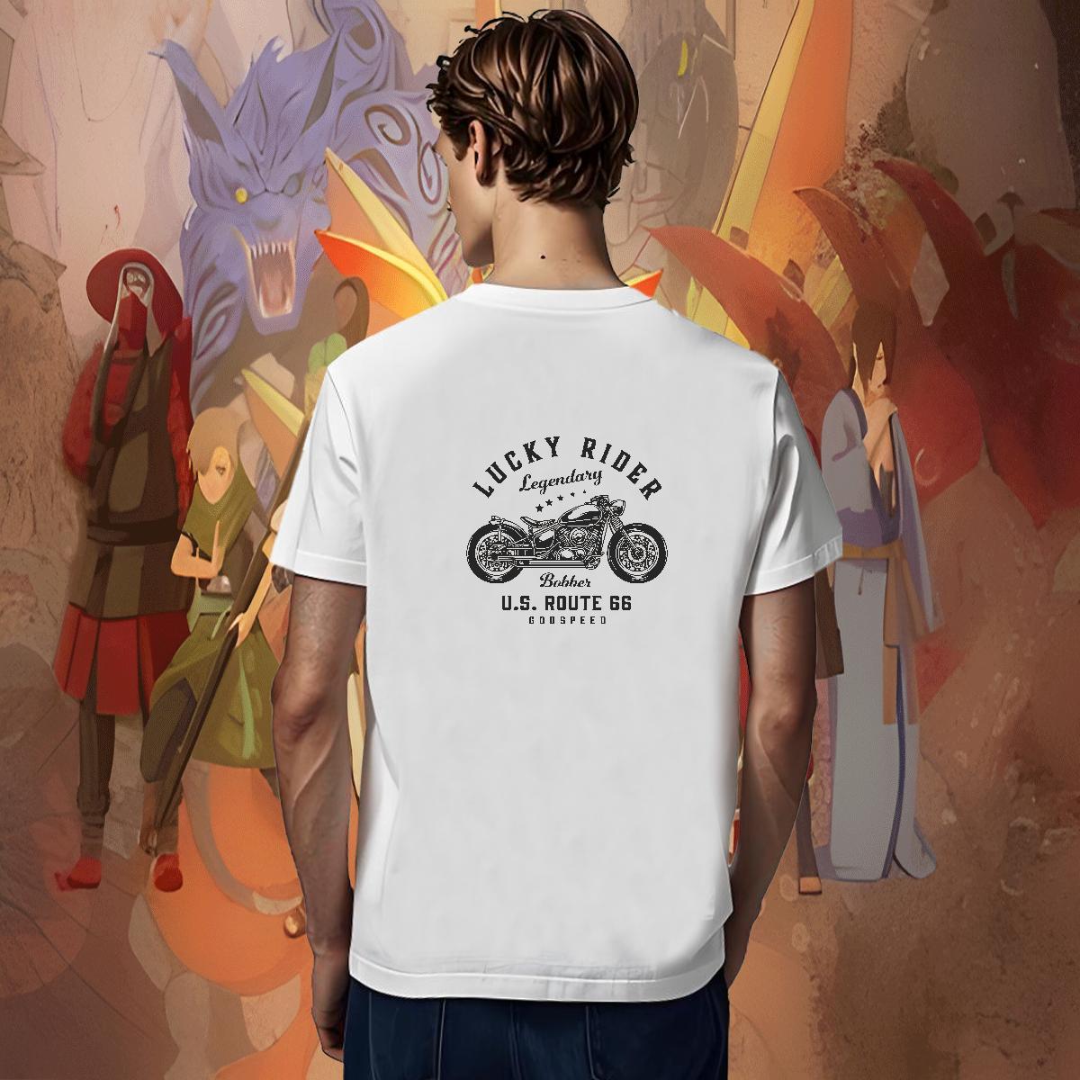 Cool Tshirt for Man Woman 230g Cotton Casual Motorcycle Custom Cartoon O-Neck Short Sleeve Fashion Man T Shirts Clothings