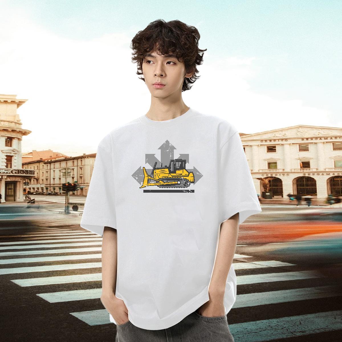 Loose Fit Men Tees 230g 100% Cotton Street Casual car DIY Printed Round Neck Short Sleeve New Designer Mens T Shirts Clothes