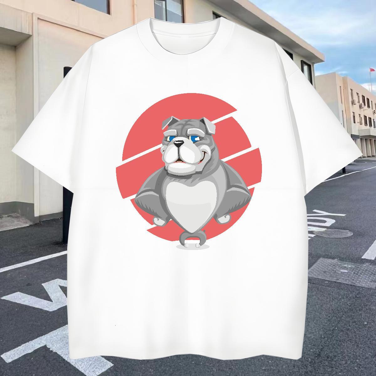 Wholesale Mens Tshirts 100% Cotton 230g Outdoor dog Custom Big Size Breathable Crew Neck New Designer T-Shirts for Men Clothings
