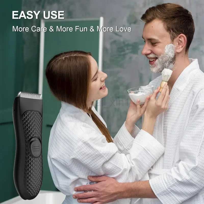 Body Hair Trimmer for Men Electric Groin Hair Trimmer Rechargeable Ball Shaver Groomer Replaceable Ceramic Blade Head WaterproofY240729