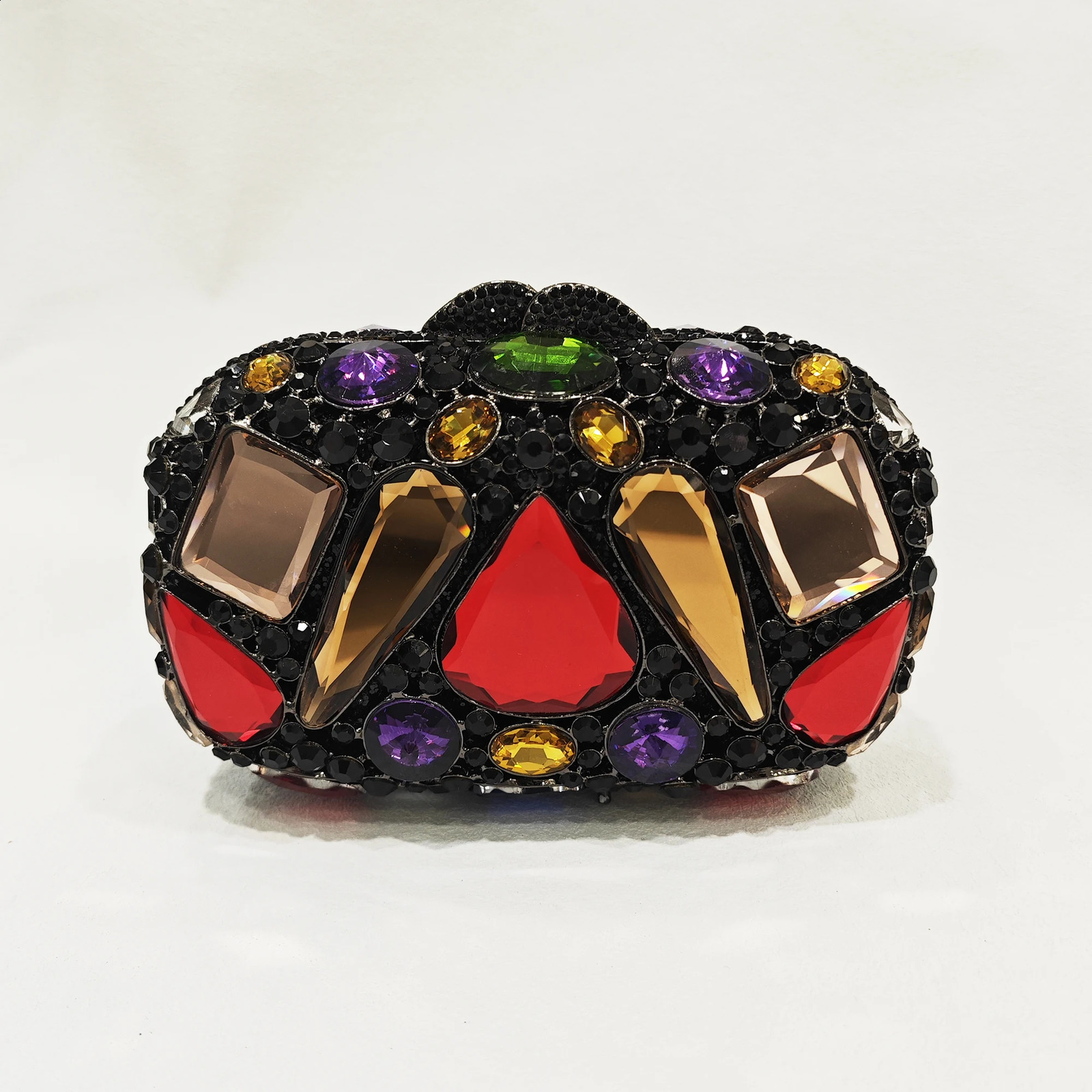 Red/Gold Rhie Wedding Purse Stone Bridal Prom Handbags Women Dia Evening Clutches Big Stones Purses Minaudiere 240729 2871 4