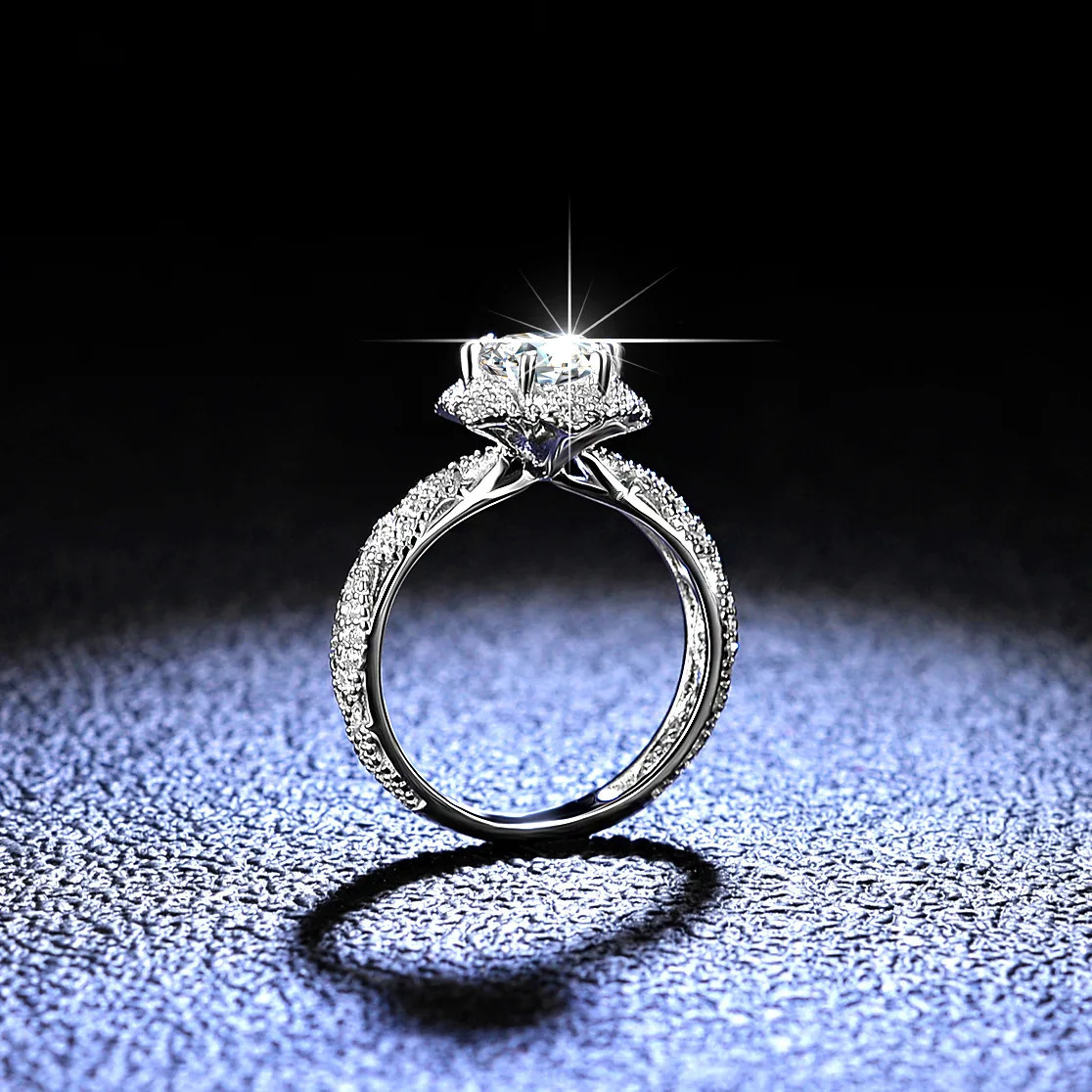 18K Gold Ring Six claw Womens Fashion Small perfume Chuxue Jewelry Holiday Gift 240723