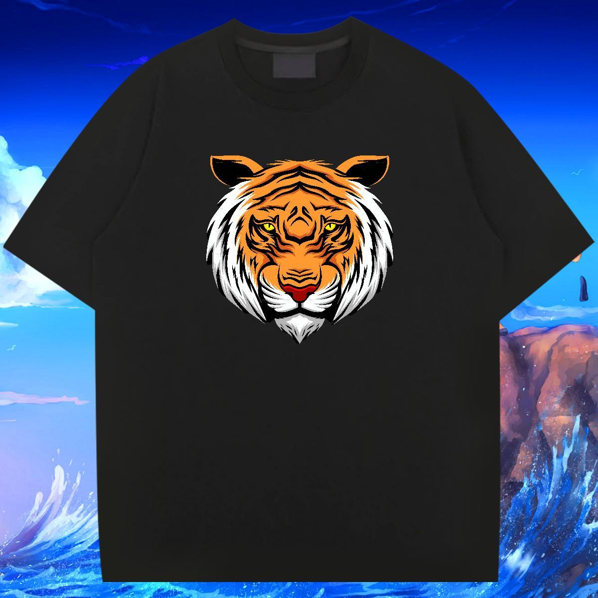 TOP Quality Men Tees 230g Pure Cotton Daily Wear tiger Black White Short Sleeve Soft Designer T Shirt For Man Top Tees