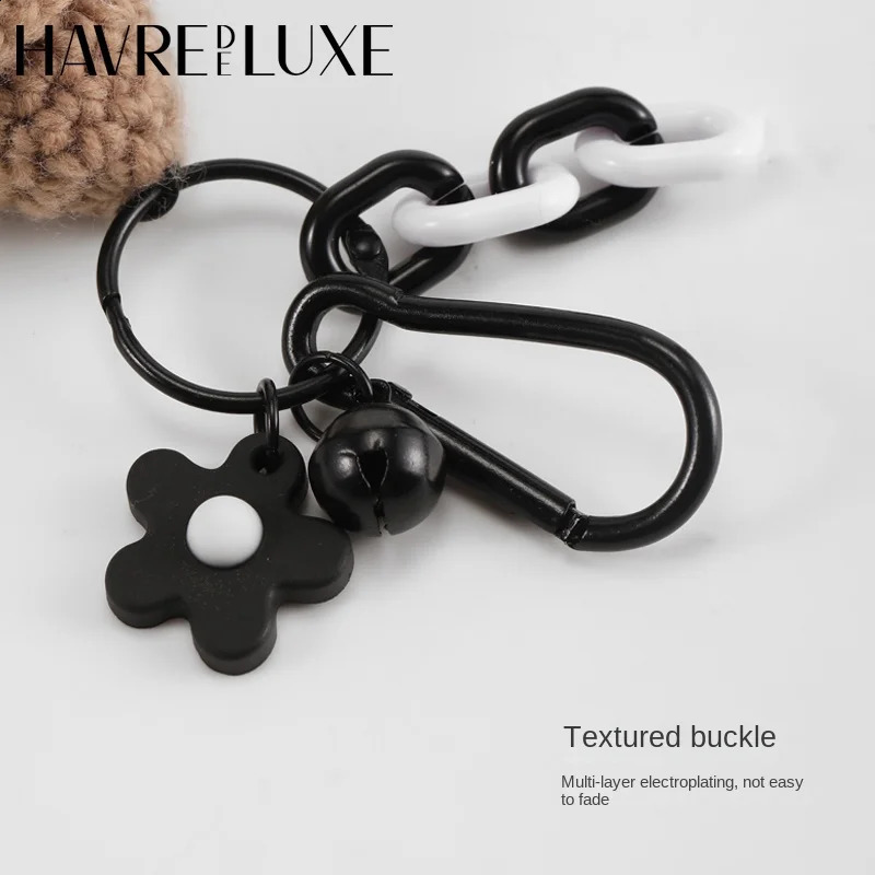 HAVREDELUXE Bag Charm Key Chain Pendant Mink Hair Small Briquettes Car Multi-functional Bag Plush Female Exquisite Pendant 240729