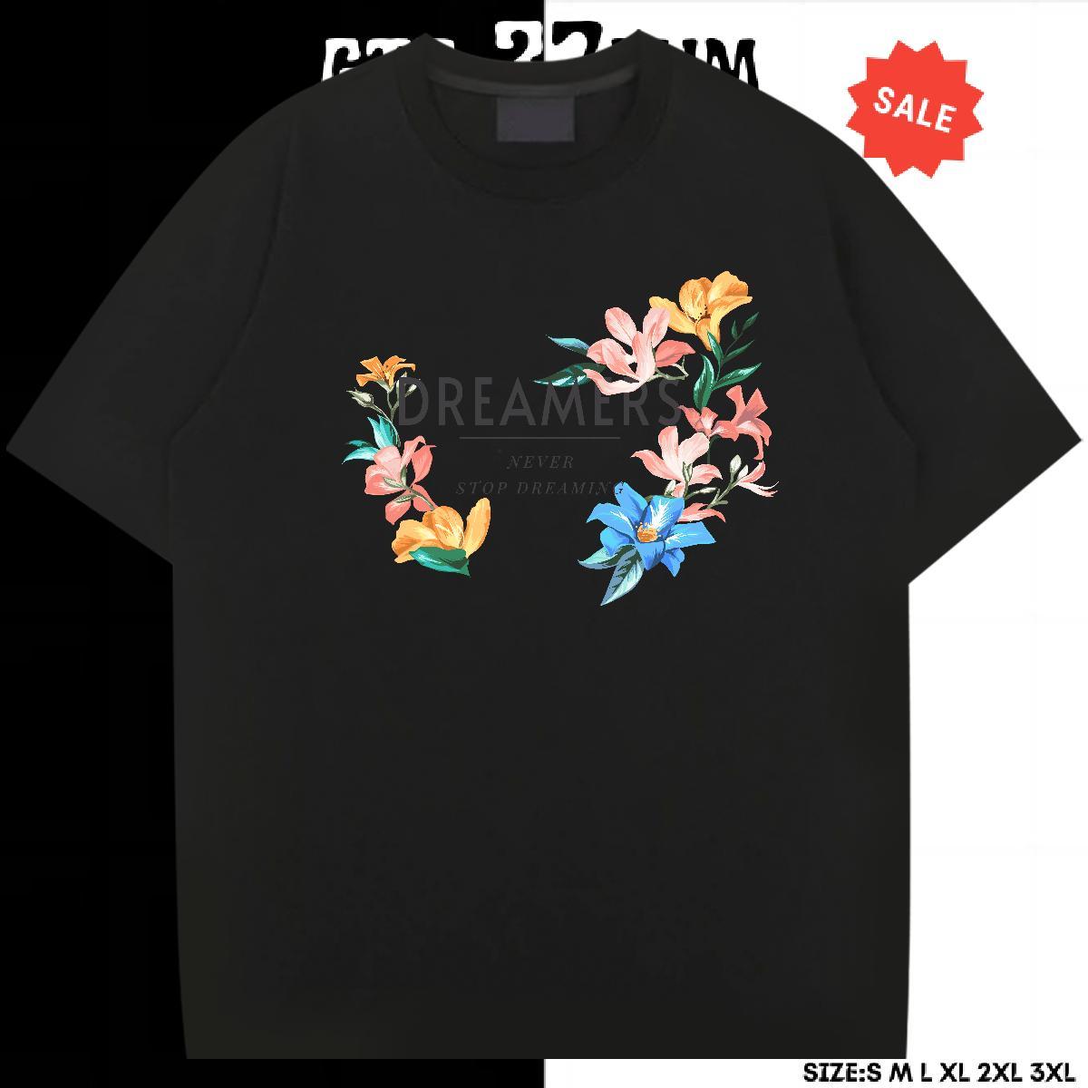 Unisex Tshirts 230g 100% Cotton Street Casual flower Custom Anime Breathable Short Sleeve Casual New Mens T Shirts Tees