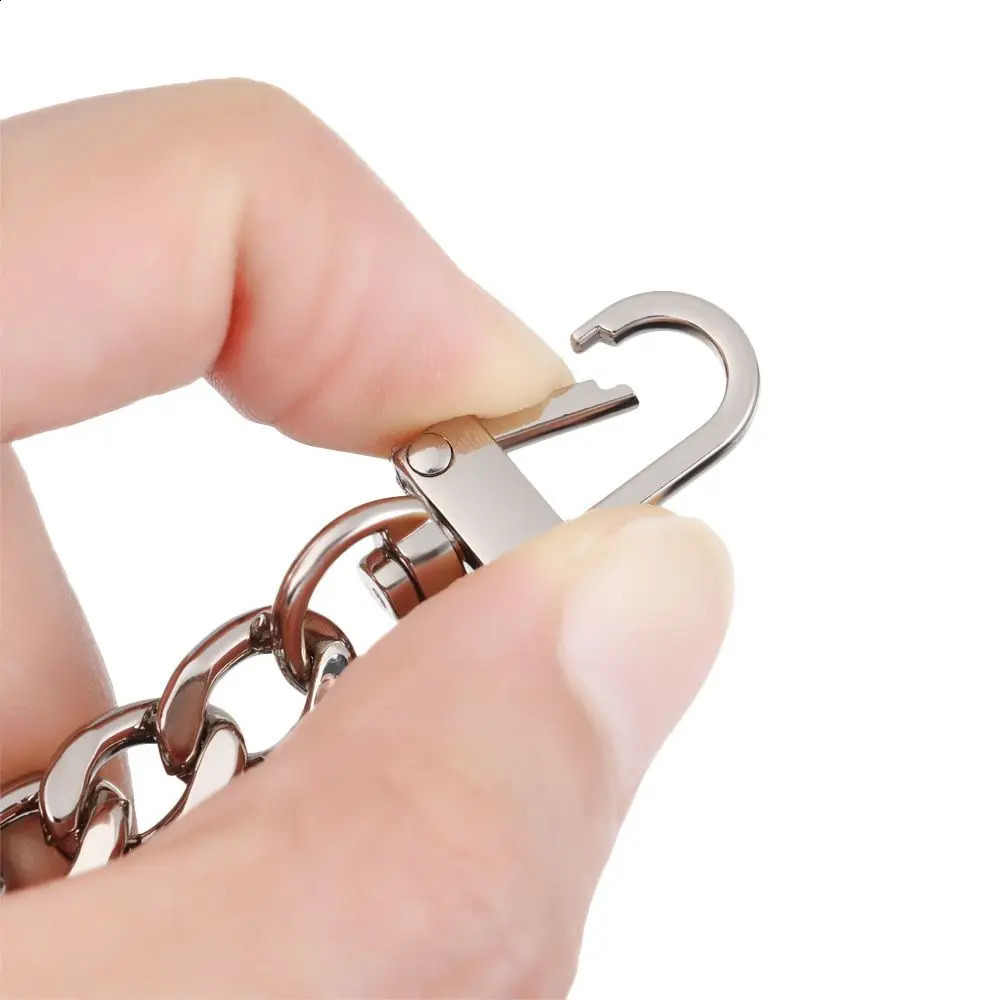 Short replacement wallet chain DIY metal flat with buckle used for messenger bags straps and extended handbag accessories 240729