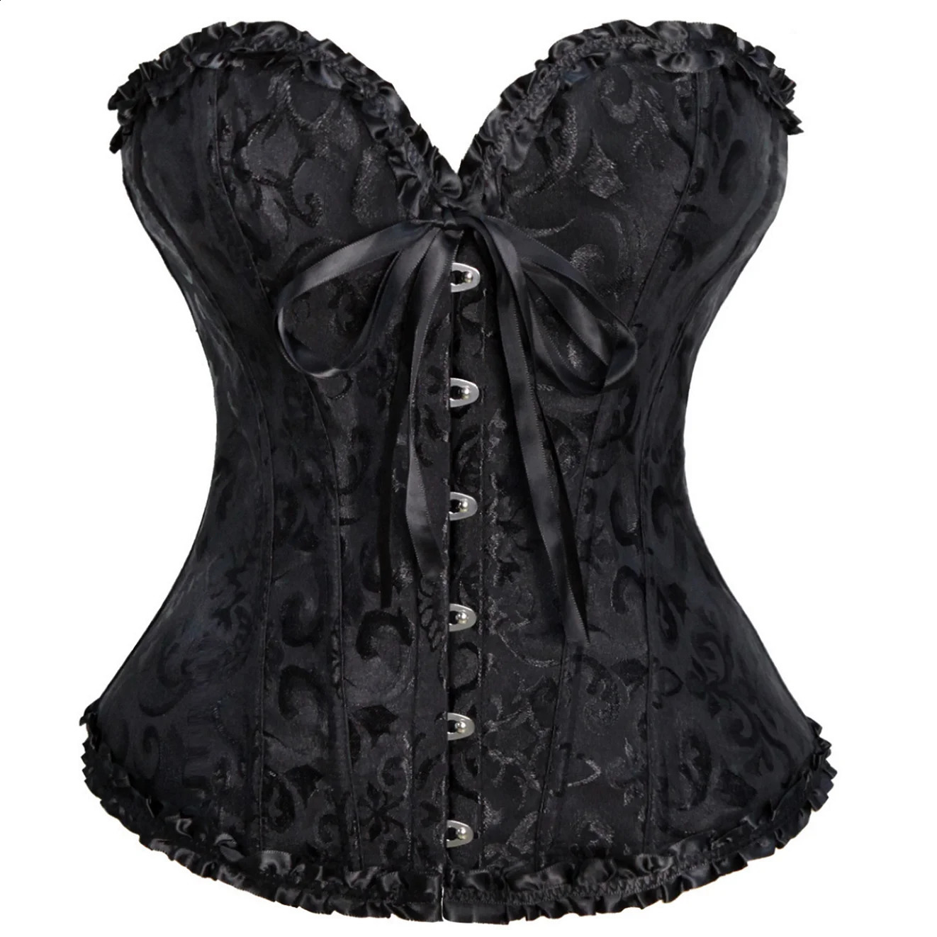 Women Sexy Corsets Bustiers Floral Lace Tops Shapewear Burlesque Vintage Corset Gothic Satin Lingerie Corselet Overbust XS - 6XL 240708