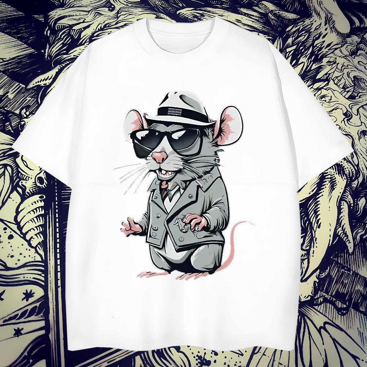 Soft Men Clothes T-Shirt 230g Cotton Hip Hop mouse DIY Printed Short Sleeve Soft New Mens T Shirts Tees