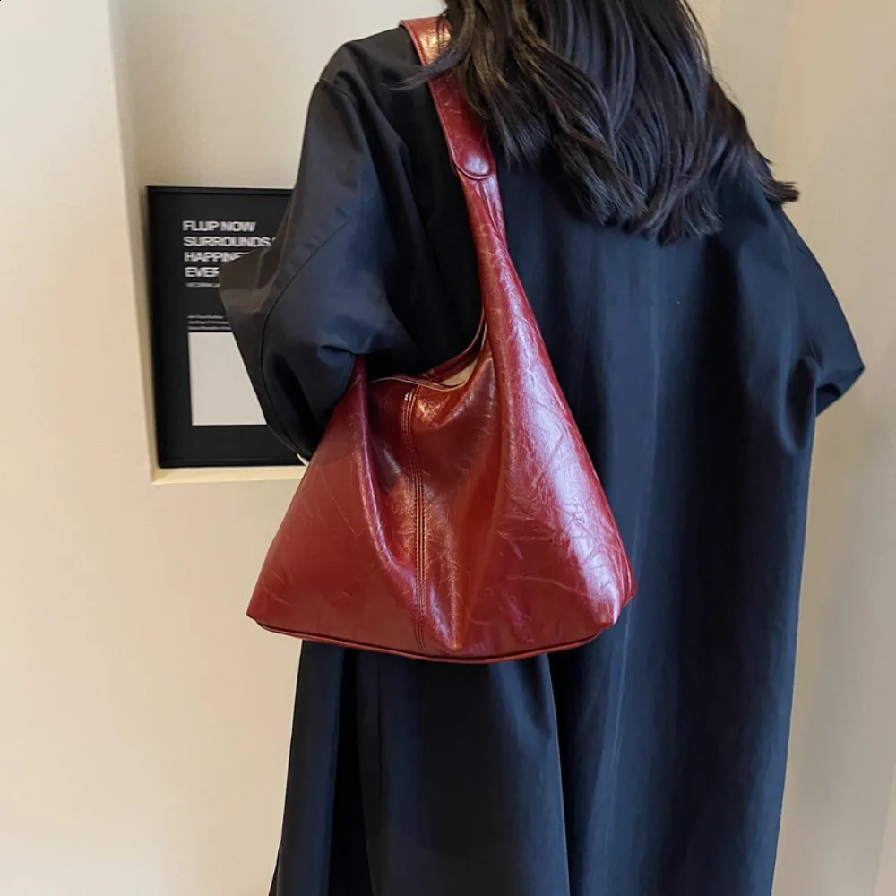 All-match Underarm Bag Bolso Mujer Fashion Bag PU Leather Shoulder Bag for Women Wedding Handbag 240729