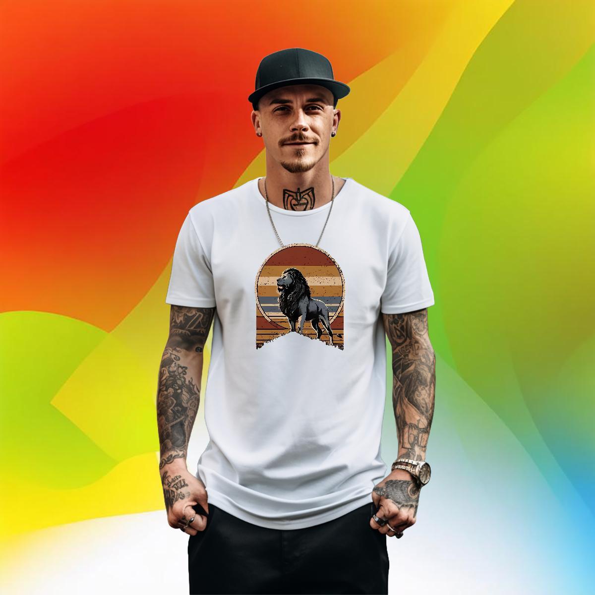 Cool Tshirts 230g Pure Cotton Beach lion Oversized 3XL 4XL Short Sleeve Soft Custom Man T Shirts Clothings