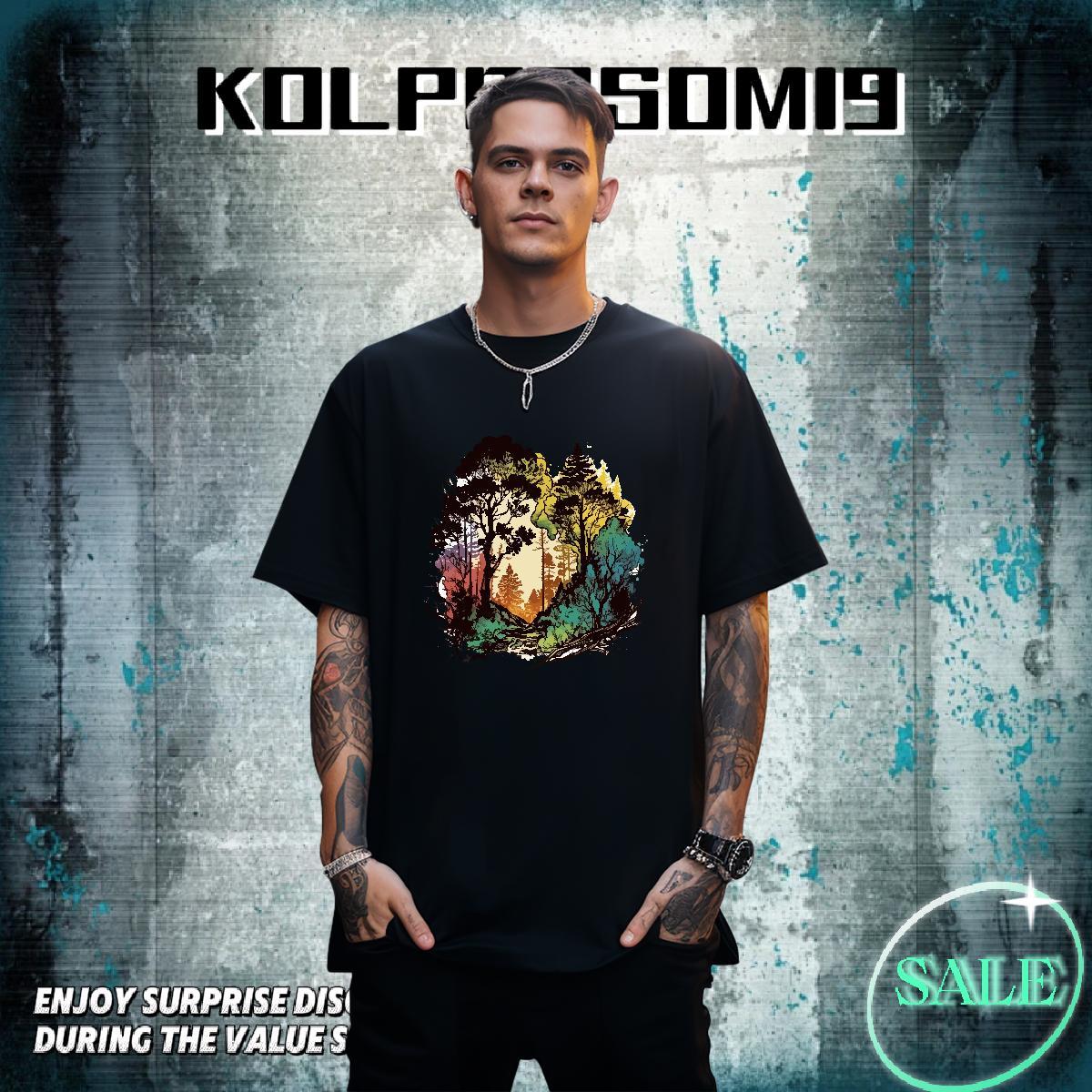 Brand Tshirts 230g Pure Cotton Street tree Custom Print Oversized Short Sleeve O-Neck Designer Fashion Men T Shirts Top Tees