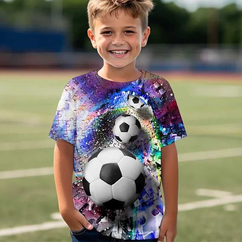 T-shirts Childrens Clothing Football Uniform Girls Clothes 2 to 8 Years Round Neck Baby Short Sleeves Soccer Boy Children Summer ClothesL24729