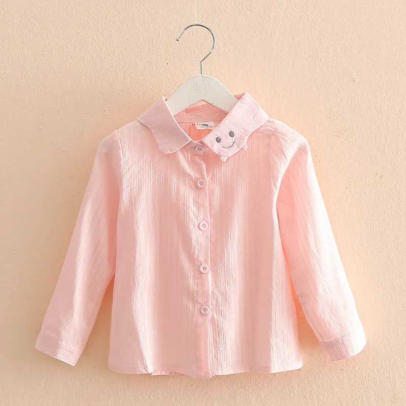 New Spring/Autumn 2024 2 3 4 5 6 7 8 10 Year Cotton Long sleeved Cartoon Embroidered ShirtW240729