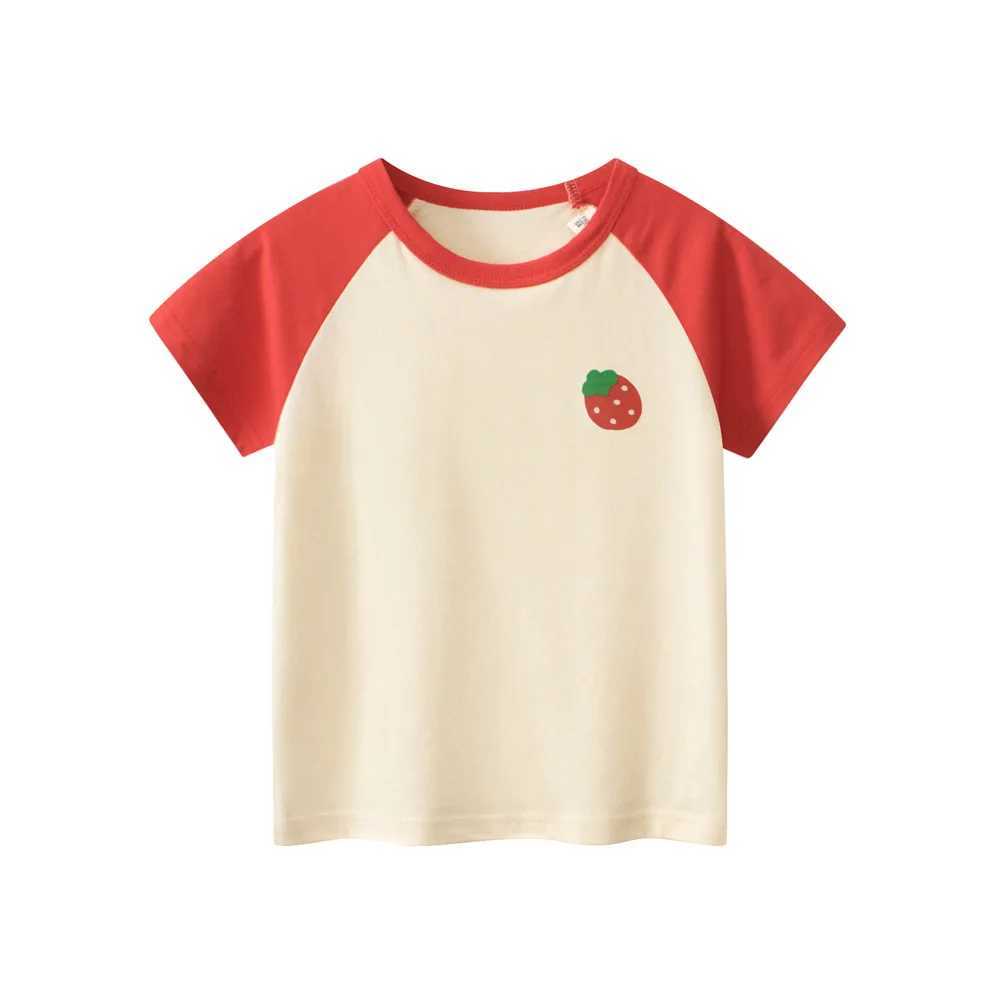 T-shirts 1-9T Toddler Kid Baby Girl Clothes Strawberry Print Cotton T Shirt for Girls Infant Casual Tshirt Basic Top OutfitL24729