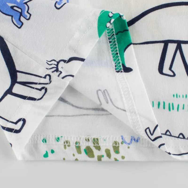 T-shirts 2-8T Summer Dinosaur Boys T Shirt Toddler Kid Boys Clothes Short Sleeve Top Infant Cotton Tshirt Childrens Tee Shirt OutfitL24729