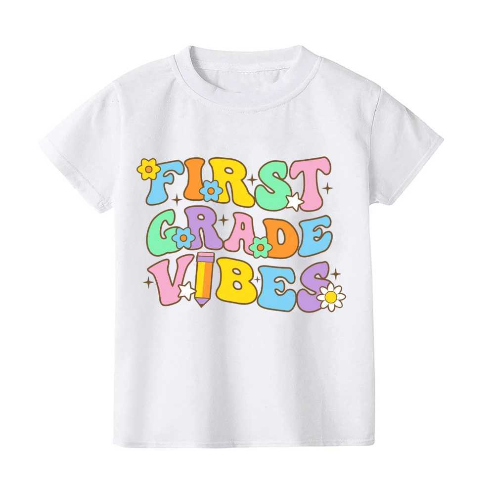 T-shirts Hello First Grade Kids T-Shirt Children Back To School Shirt Boy Girl Clothes First Day of School Shirts Kid 1st Grade Gift TeeL24729