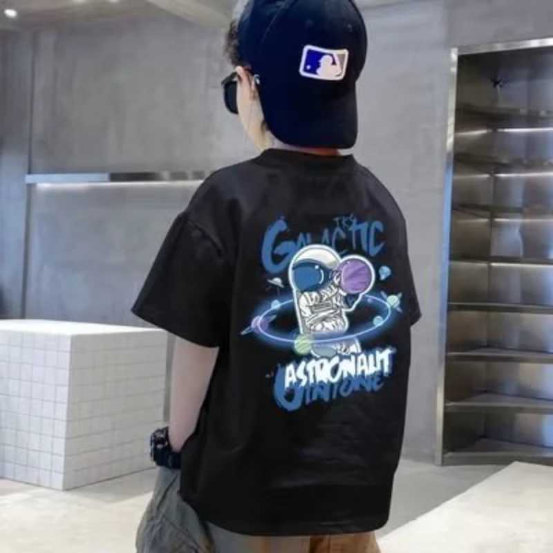T-shirts Boys Cotton T-shirt Japan Summer Cartoon Printed Girls Tees Short Sleeve Children Tops High Quality Boys Clothes 2024 NewL24729