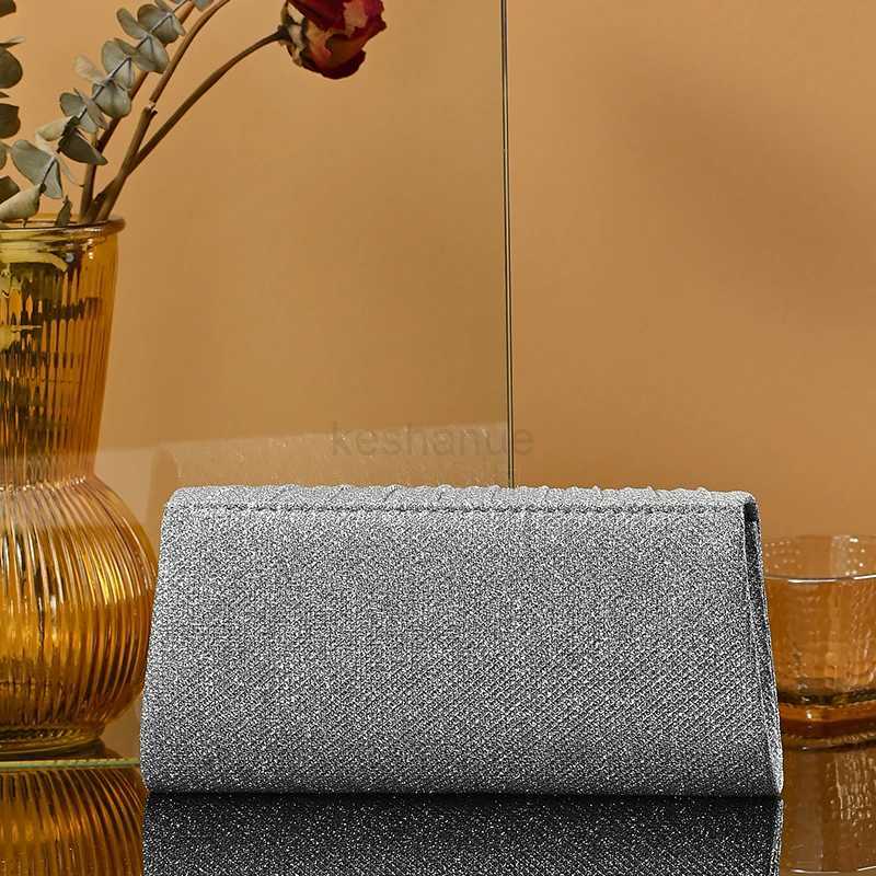 Wedding Bride Dinner Purse for Women Banquet Silver Clutch Bag Fashion Ladies Shinny Rhinestone Evening BagXJ240729