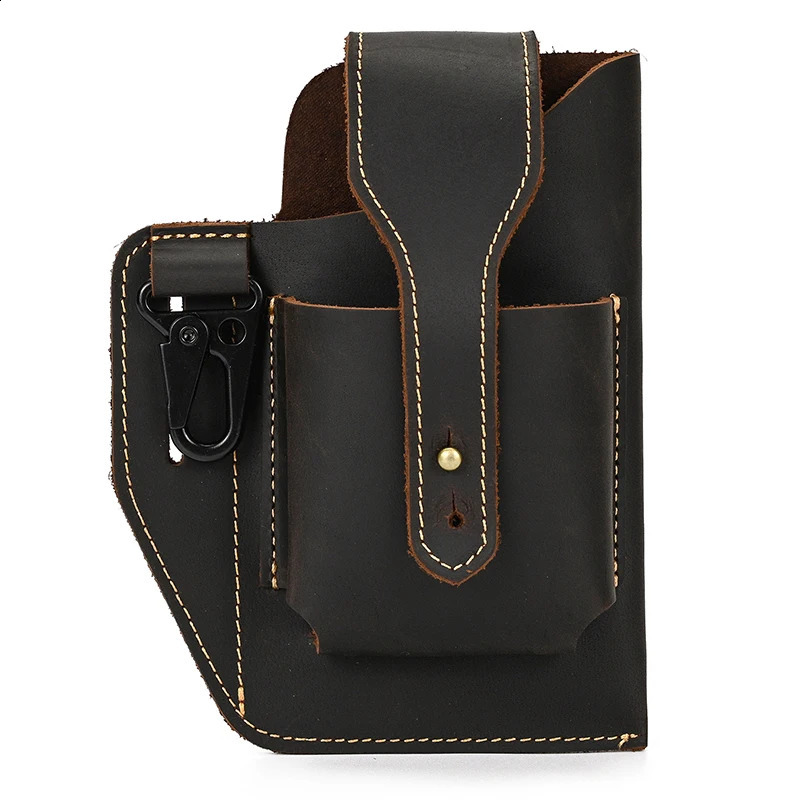 sbirds Arrivals Genuine Leather Phone Waist Bag Tactical Waist Pack Phone Pouch Outdoor Sports Waist Bag For Men Male 240729