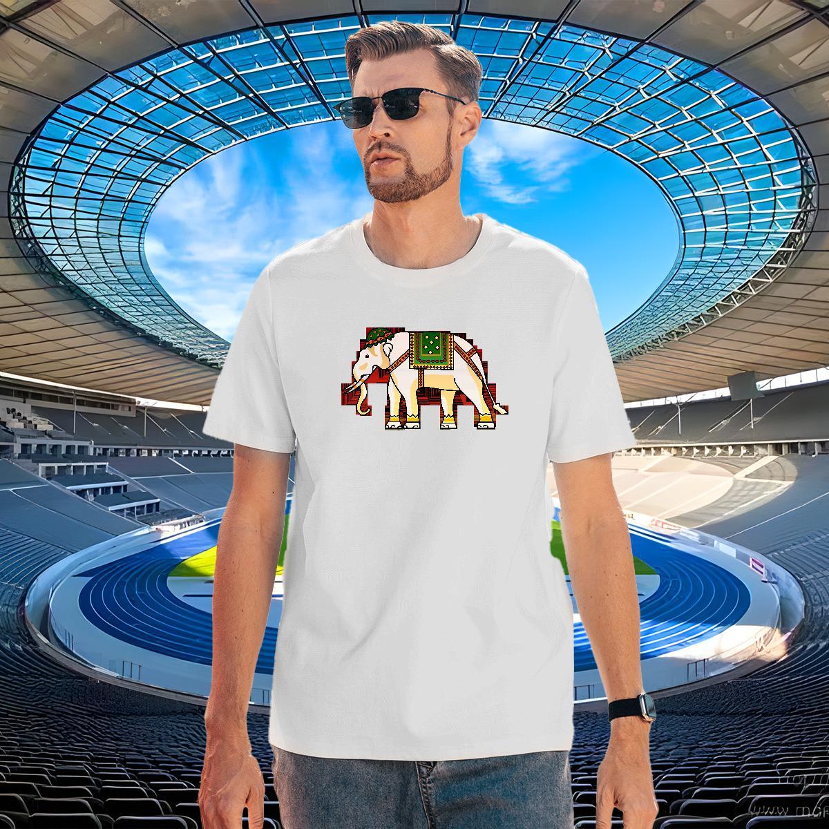 Designer Men Tshirts 100% Cotton 230g Daily Wear elephant Plus Size Cartoon Breathable Soft Custom T Shirts Men Tee Shirt