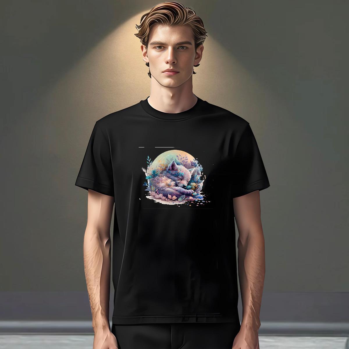 Cool Design Mens Tshirts 230g Cotton Beach wolf Customized Print Breathable Soft Brand T Shirts Men Clothings