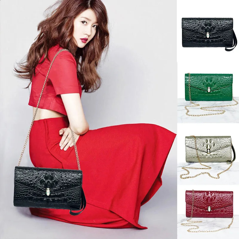 Fashion Large Capacity Clutches Women Pattern Shoulder Bag Snakehead Decor Clutch Bags Lady Envelope Handbags 240729