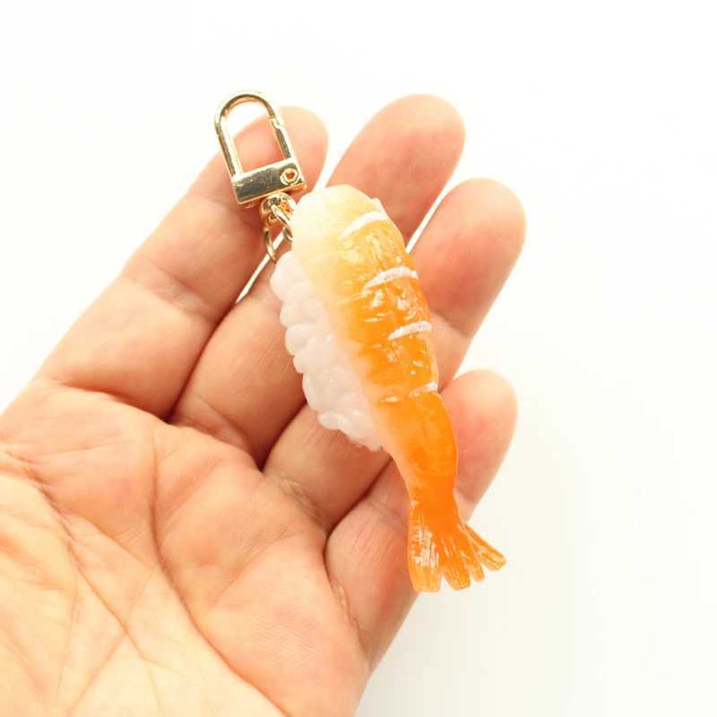 1PC Simulation Sushi Keychain Salmon Sushi Model Pendant Japanese Food Rice Ball Food Toy Photography Prop Personalized KeyringL240729