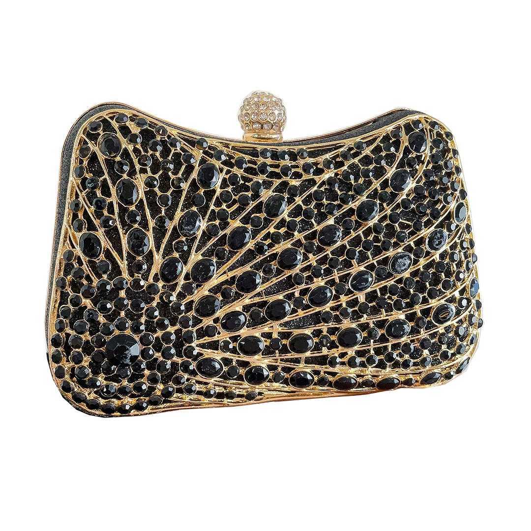 Dazzling Crystal Women Evening Bag Metal Box Clutch Wedding Bridal Diamond Minaudiere Mini Handbags Ladies Party PursesXJ240729