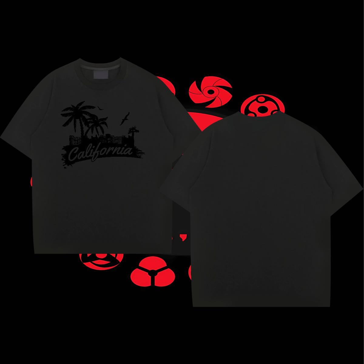 High Quality Men Clothes T-Shirt 230g Cotton Street Wear tree Cartoon Printing L-4XL Breathable Crew Neck Stylist Man T Shirts Tee Shirt