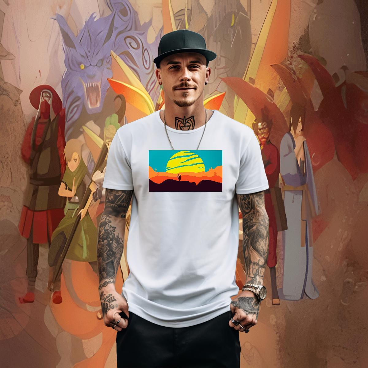 Loose Men Clothes T-Shirt 230g Cotton Home Outdoor sky DIY Crew Neck Breathable Fashion T shirt Tees Shirts