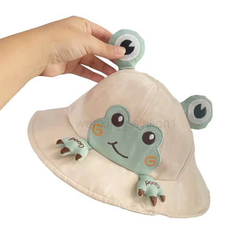 Baby Bucket Hat Frog New For Kids Spring Outdoor Boys Girls Sun Hat Summer Cute Flog Toddler Childrens Fisherman Cap CottonXJ240729