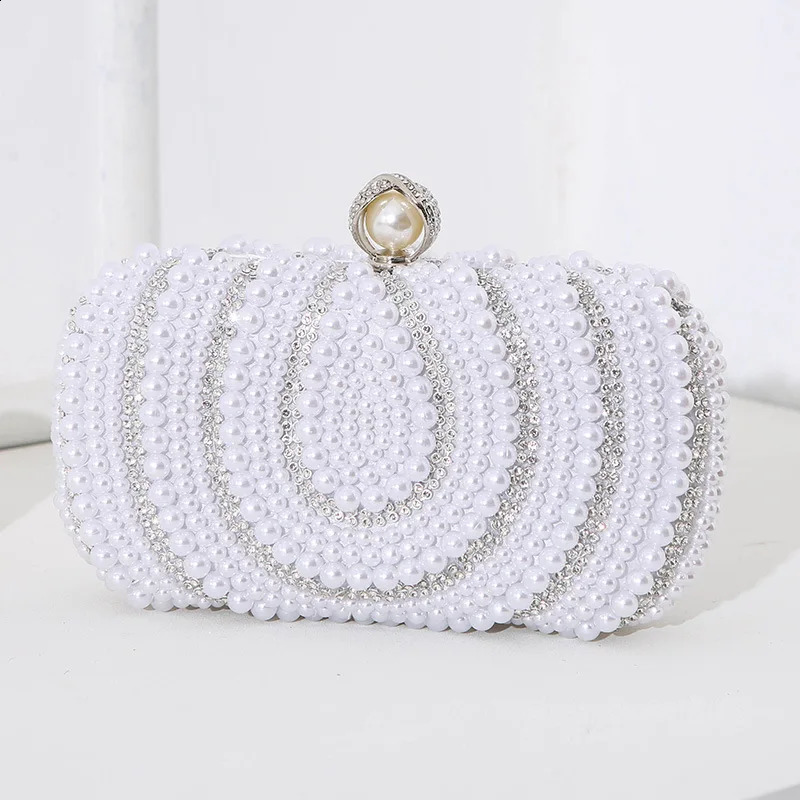 fashion style pearl clutch hand made evening bag wallet for women high quality woman wedding party 240729