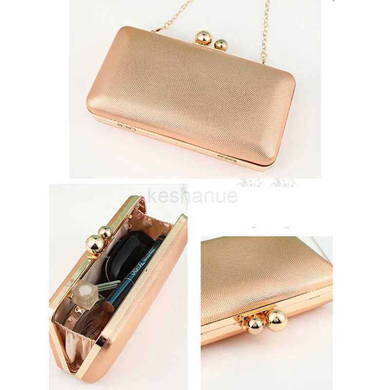 Champagne Leather Evening Party Clutch Bags Womens 2023 Fashion Simple Spherical Double-button Square Bag Over Shoulder HandbagsXJ240729