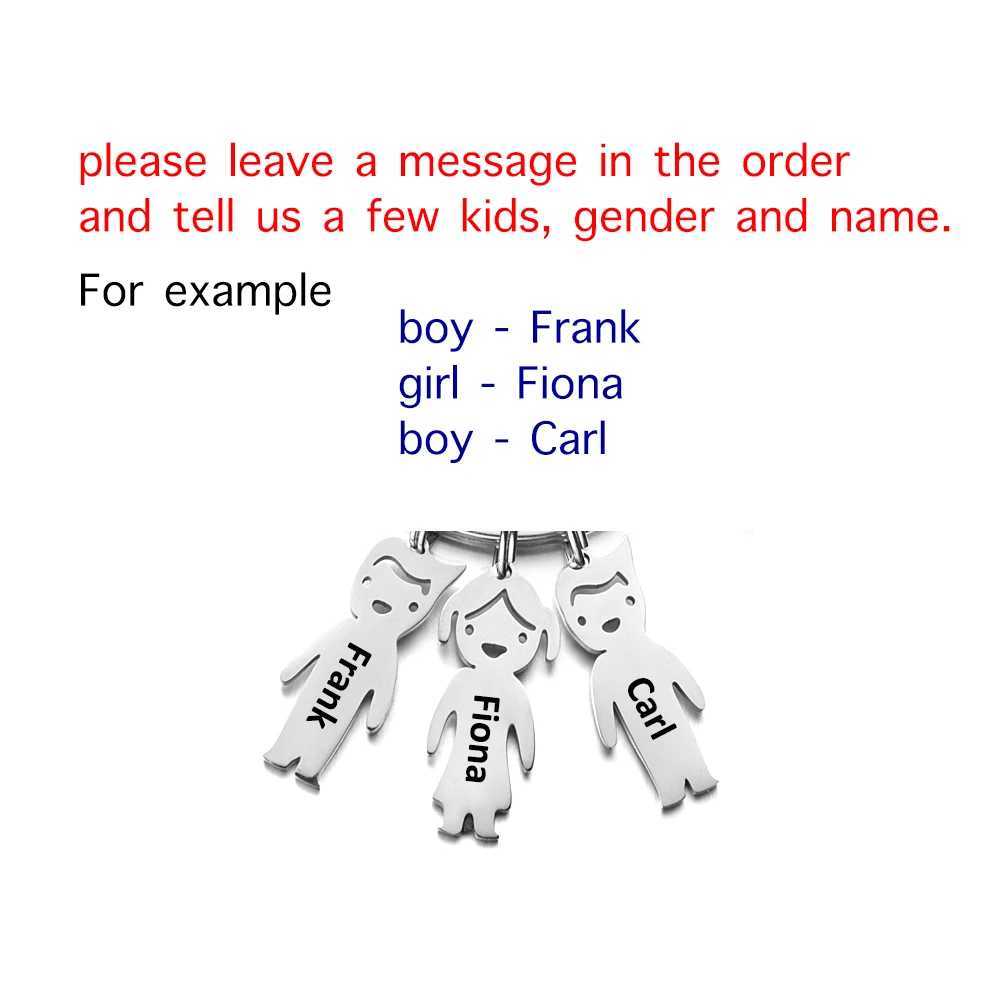 Customized Kids Names KeyRings Stainless Steel Bar Personalized Name Boys Girls Jewelry Charm Children Keychain for Family GiftsL240729