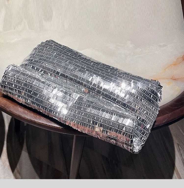 Women Envelope clutch bag Fashion shiny Sequins ladies Clutches Party lady evening bags handbagXJ240729