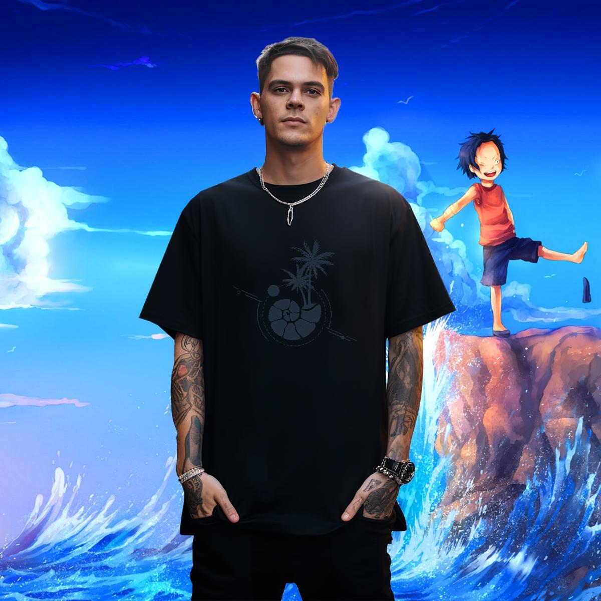 Cool Men Clothes T-Shirt 230g Cotton Street tree Anime O Neck Short Sleeves Designer Fashion T Shirt For Man Top Tees