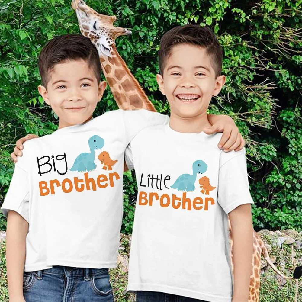 T-shirts Big Brother Little Brother Print Children Casual Shirt Clothes Twin Brothers Fashion Comfortable Boys T-shirt Best Friend GiftsL24729