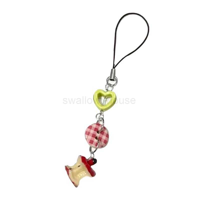 Fashion Fruit Keyring Keychain Button Hollow Heart Keyring Apples Keyring ButtonJewelry BackpackL240729