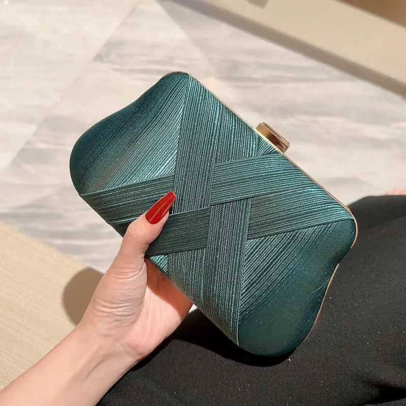 High Quality Silk Women Evening Bags 2024 New Ladies Weave Clutch Purse Shoulder Chain Wedding Party Handbags BagsXJ240729