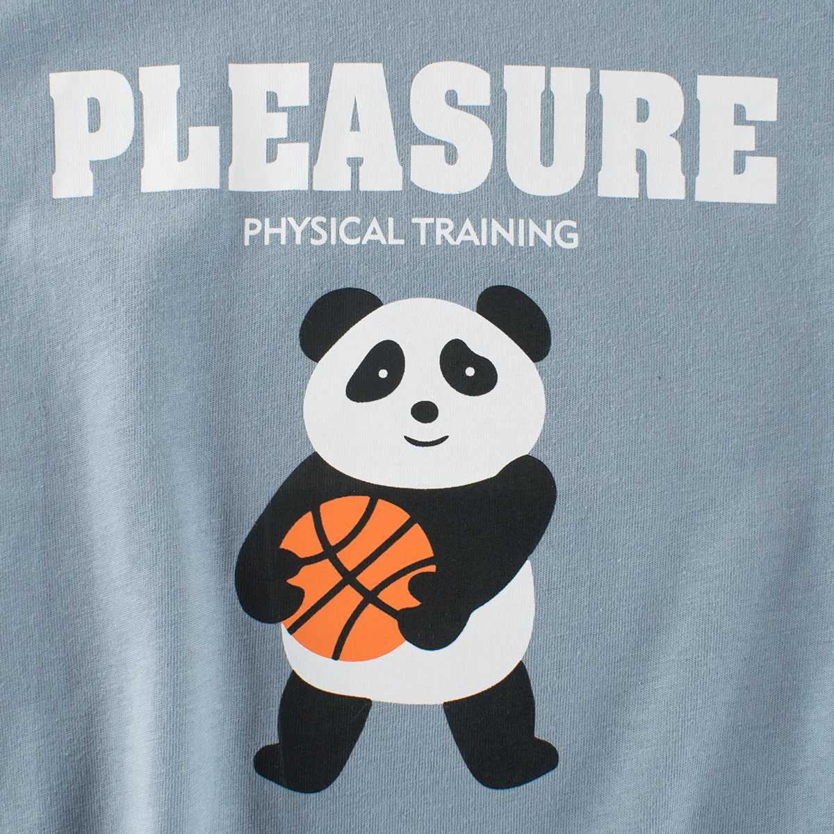T-shirts 1-9T Infant Kid Cotton T Shirt Toddler Kid Baby Boy Girl Summer Clothes Short Sleeve Tee Top Panda Print Tshirt OutfitL24729