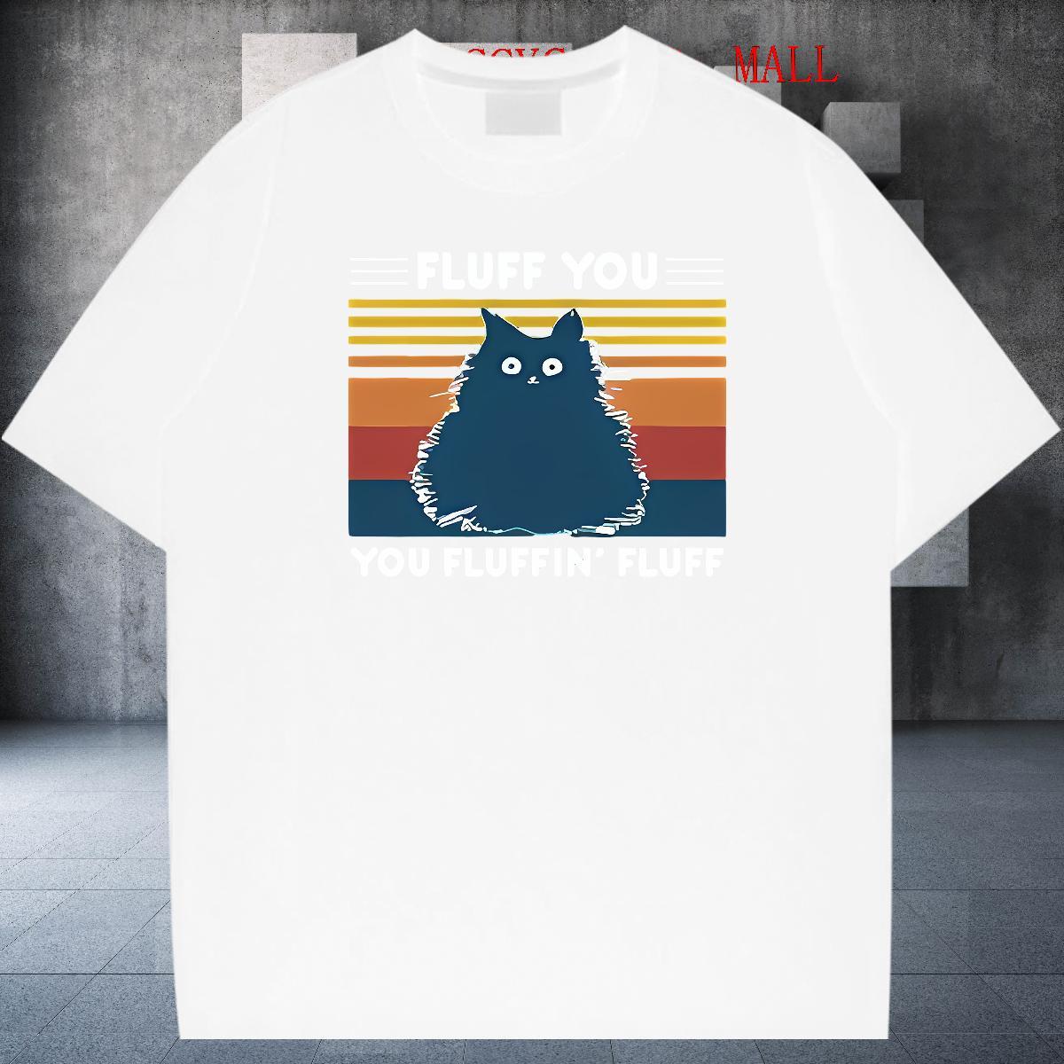 Classic Men Clothes T-Shirt 100% Cotton 230g Sports Casual cat Black Oversized Breathable Custom Mens T Shirts Tops Tees