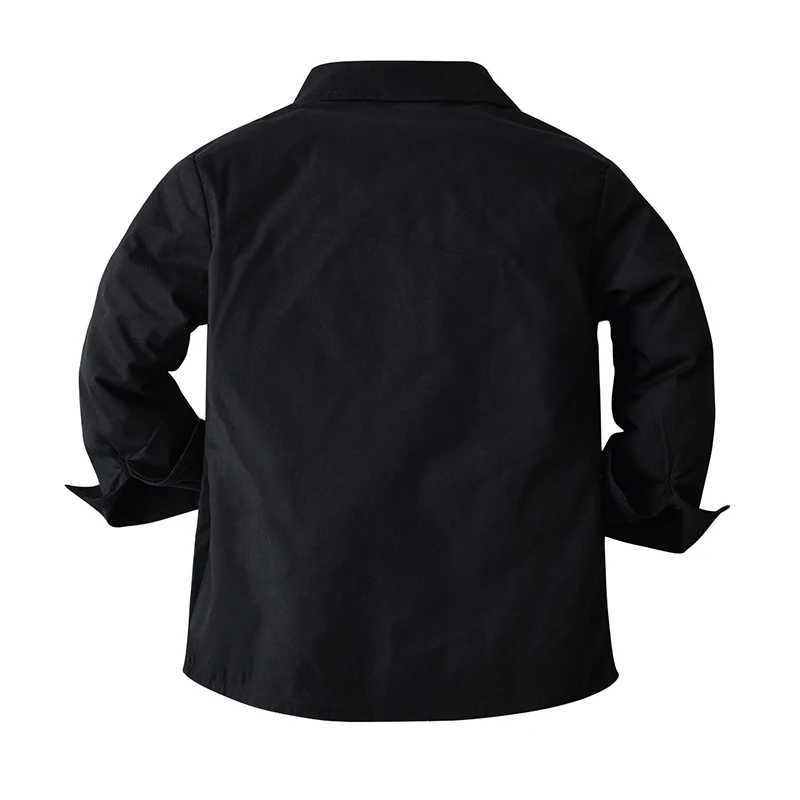 Spring and autumn baby boy shirt black long sleeved lapel cardigan casual childrens shirt mens clothing mens clothing mens clothing mens clothingW2407