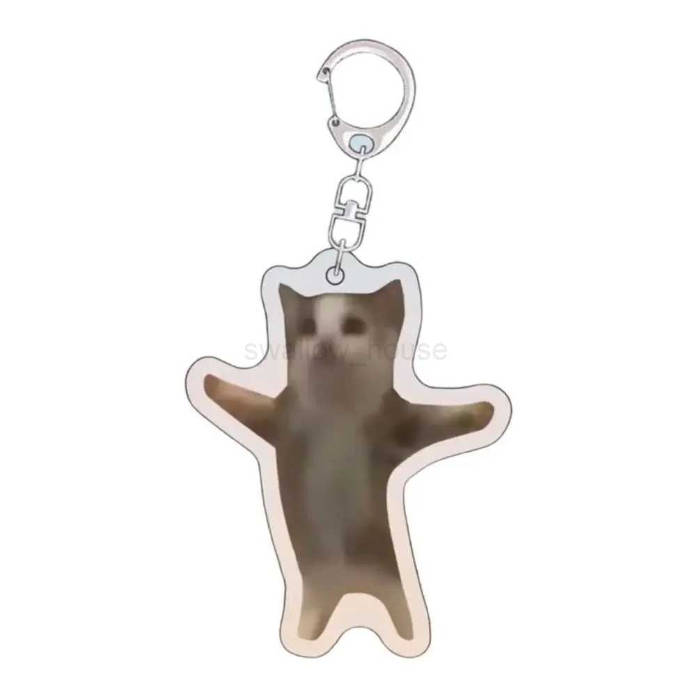 2024 Happy Banana Cat Key Chain Mobile Phone Chain Student Gift Funny Cat Bag Pendant Lanyard Happy Cat KeychainL240729