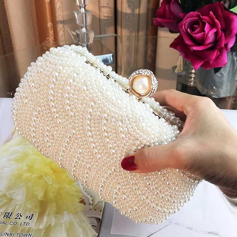 Pearl Clutch Bags Women Purse Ladies white Hand Bags Evening Bags for Party Wedding black Shoulder Bag Bolsa FemininaXJ240729