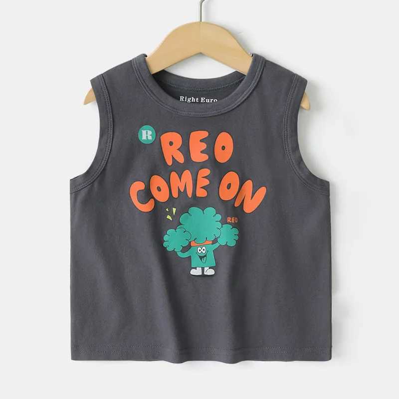 T-shirts Boys Pure Cotton Top Sleeveless Summer Childrens Clothing Childrens Sleeveless T-shirt Summer Kids ClothingL24729