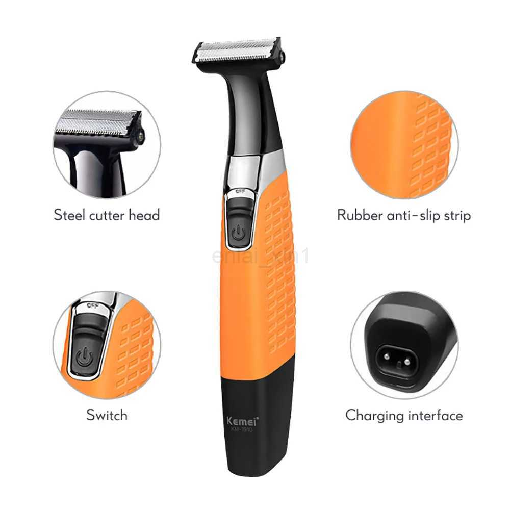 Kemei Electric Shaver One Blade USB Rechargeable Beard and Mustache Trimmer Safety Face Razor Shaving Machine for Men and WomenY240729